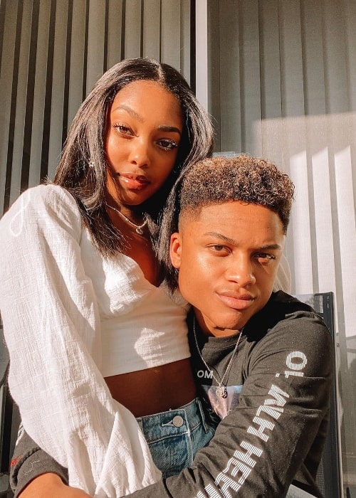 Gabby Morrison as seen while posing for a picture along with Andre Swilley in February 2020