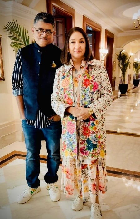 Gajraj Rao as seen while posing for a picture alongside Neena Gupta in February 2020