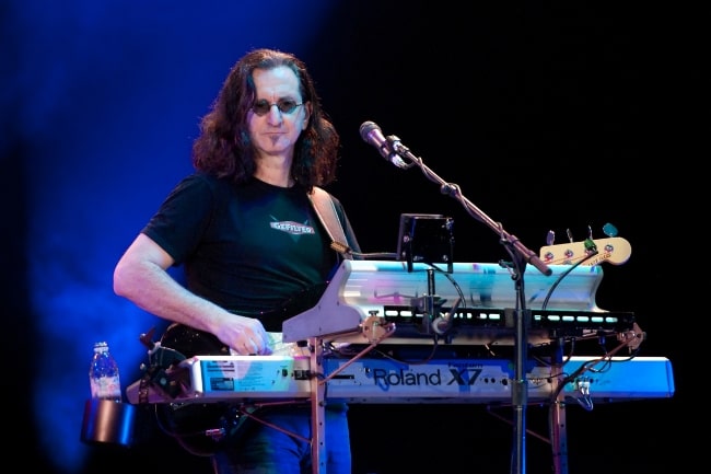 Geddy Lee as seen while playing with 'Rush' in Rotterdam, Netherlands at their 2010-2011 Time Machine tour