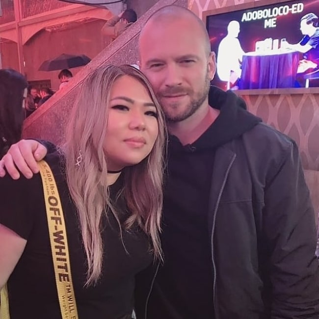 GoldenGlare as seen while posing for a picture along with Sean Evans in New York City, New York, United States in May 2019
