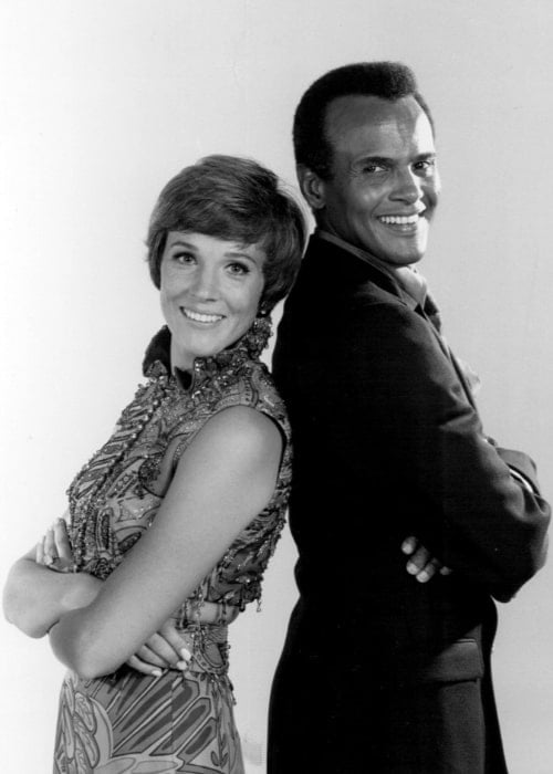 Harry Belafonte and Julie Andrews in a publicity photo for the NBC special 'An Evening with Julie Andrews and Harry Belafonte'