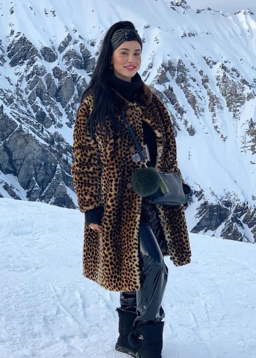 Ilira smiling for the camera in Adelboden, Switzerland in March 2020