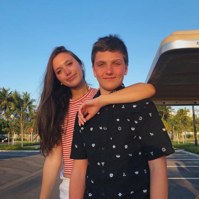 Jack Meloche as seen in a picture with his older sister Hannah Meloche in April 2019