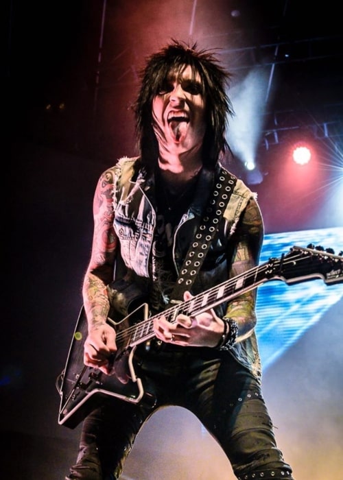 Jake Pitts as seen in a picture taken during a live concert in January 2020