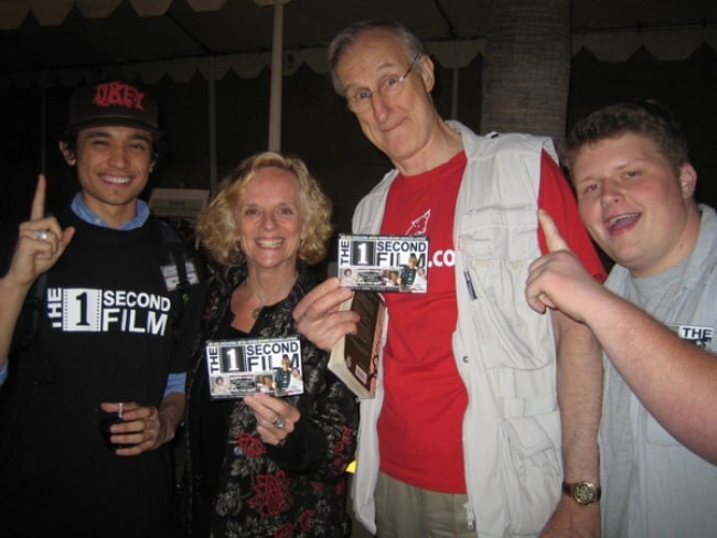 James Cromwell (Second from Right) as seen while posing for a picture alongside the crew in April 2005