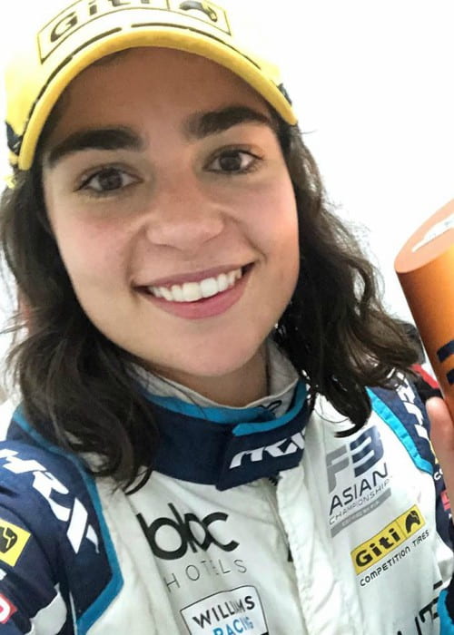 Jamie Chadwick in an Instagram selfie as seen in February 2020