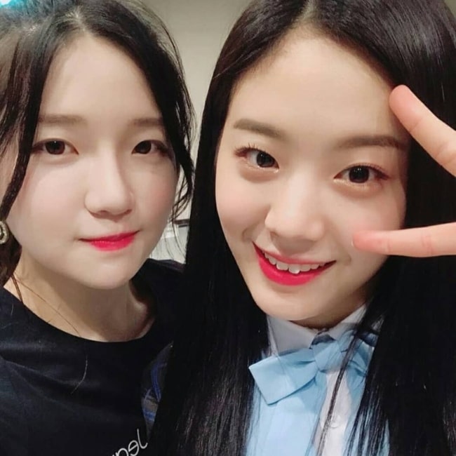 Jang Gyu-ri as seen in a selfie taken with Yucie in March 2018