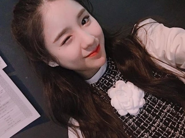 Jeon Hee-jin as seen while smiling in a selfie in December 2018