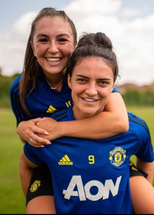 Jessica Sigsworth as seen in a picture taken with her best friend and fellow footballer <a href=