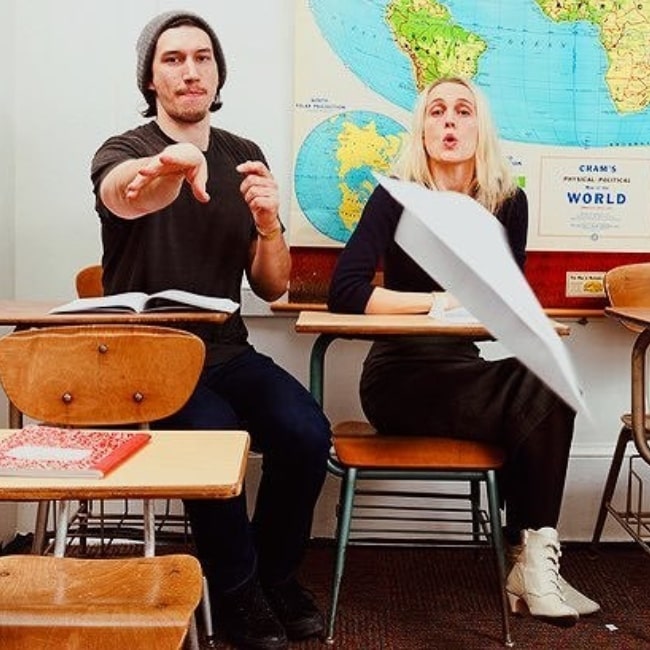 Joanne Tucker and her husband, actor Adam Driver at Julliard School in the past