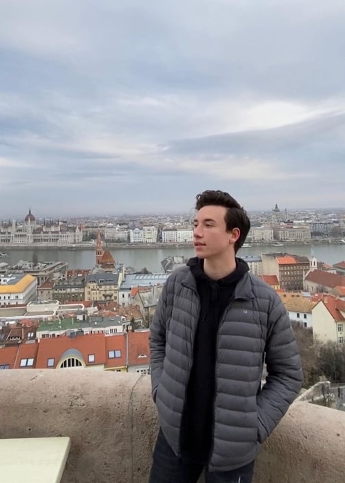 Josh Sadowski as seen while posing for a picture during his trip to Budapest, Hungary in January 2020