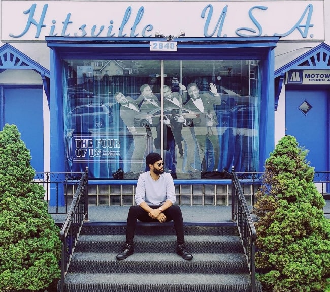 Josiah Bell as seen while posing for a picture at Motown Hitsville in Detroit, Michigan in August 2018