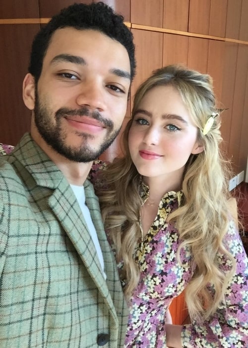 Justice Smith as seen while clicking a selfie along with Kathryn Newton in Tokyo, Japan in November 2018