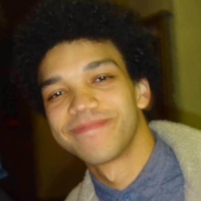 Justice Smith as seen while smiling for a picture in New York City, New York in January 2017