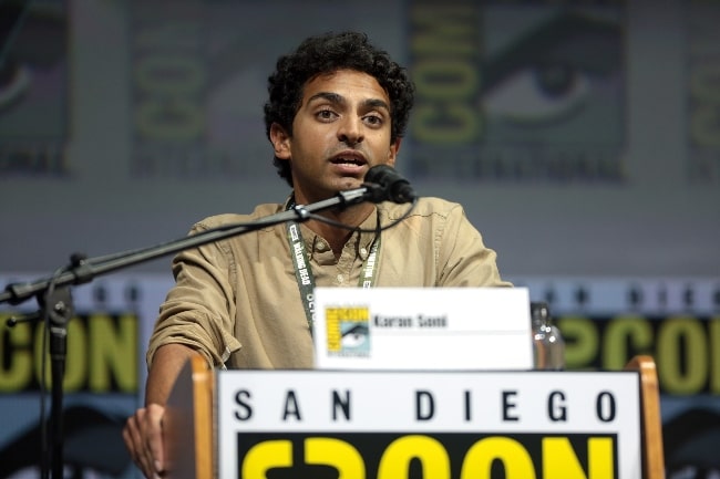 Karan Soni speaking at the 2018 San Diego Comic-Con International for 'Deadpool 2' at the San Diego Convention Center in San Diego, California