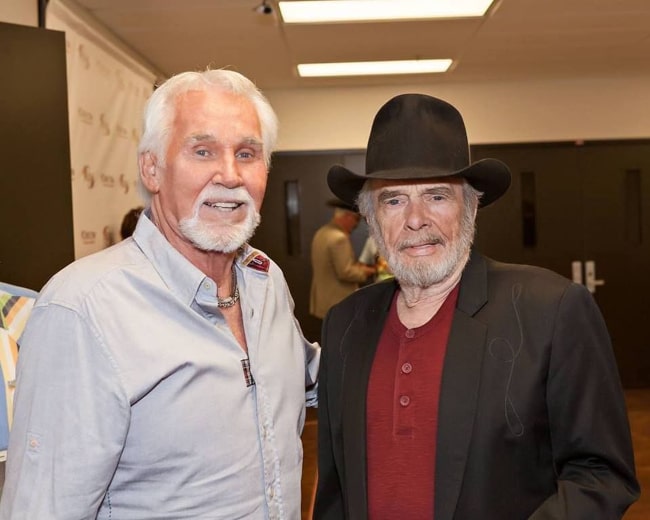 Kenny Rogers and fellow country music legend Merle Haggard, as seen in May 2019