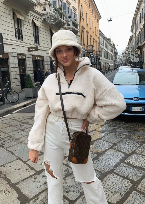 Kensington Tillo as seen while posing for the camera in Milan, Italy in November 2019