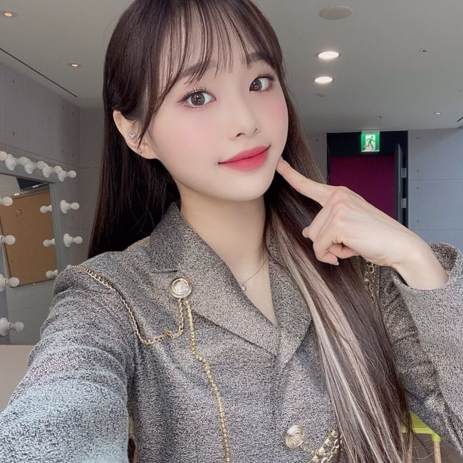 Kim Ji-woo as seen while taking a selfie in February 2020