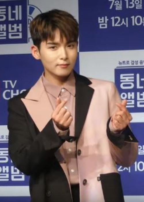Kim Ryeo-wook as seen while posing during an event in July 2019