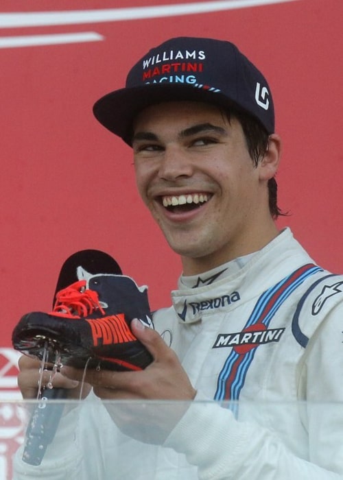 Lance Stroll after securing 3rd place at the Azerbaijan GP in June 2017