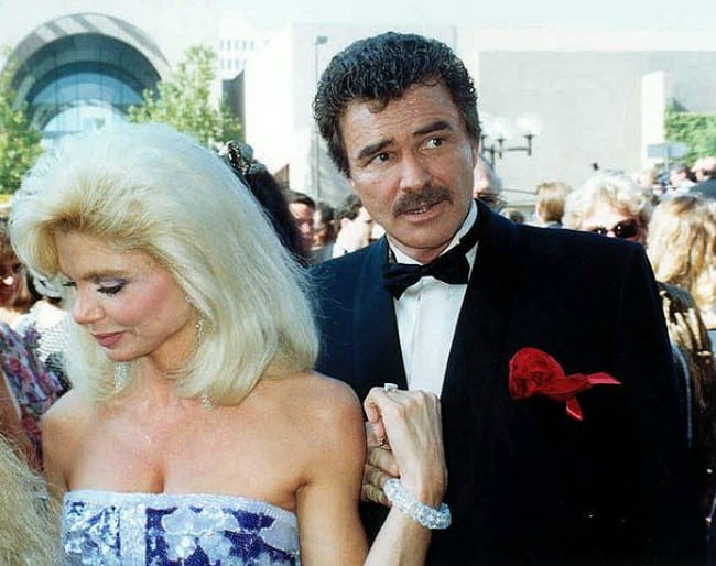 Loni Anderson and Bert Reynolds at the 43rd Emmy Awards in August 1991