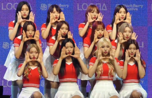 Loona members as seen at their debut showcase on August 20, 2018