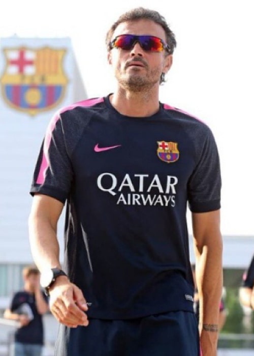 Luis Enrique during a FC Barcelona training session in November 2014