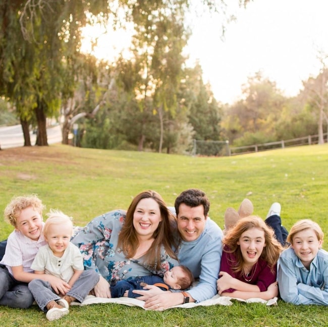 Luke Ballinger with his family as seen in February 2020