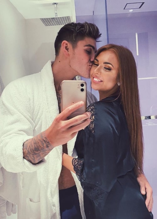 Luke Mabbott as seen in a selfie taken with his girlfriend Demi Jones in March 2020