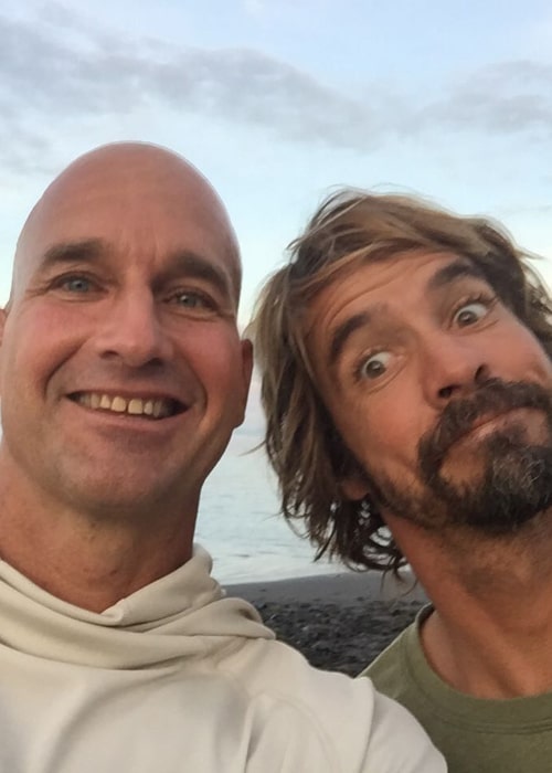 Mike Stewart and fellow Bodyboarding World Champion Guilherme Tamega, in an Instagram selfie from April 2016