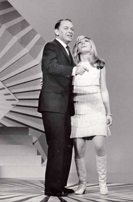 Nancy Sinatra and Frank Sinatra performing on the 1966 television special 'Frank Sinatra A Man and His Music Part II'