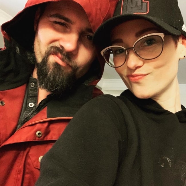 Nathan West as seen in a selfie taken with his wife singer, actress, songwriter Chyler Leigh in September 2019