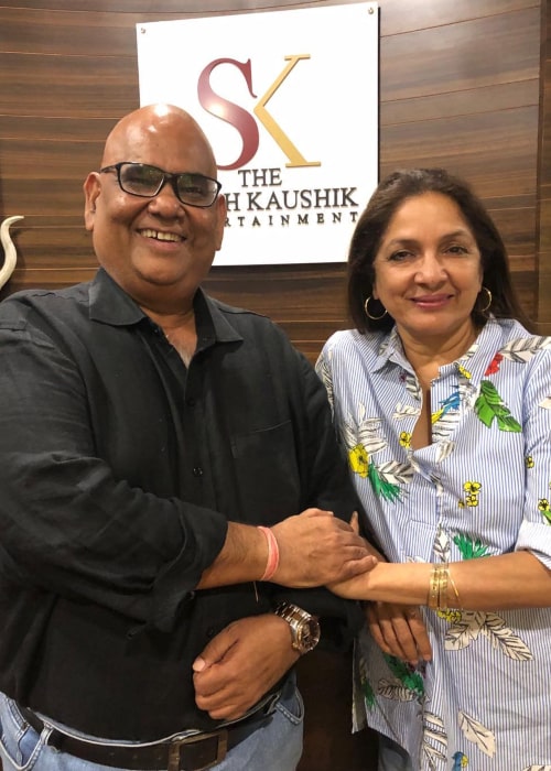 Neena Gupta and fellow actor Satish Kaushik, as seen in January 2020