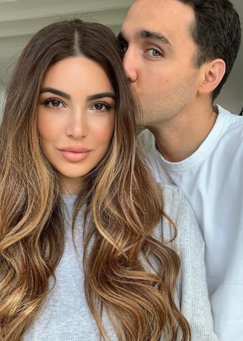 Negin Mirsalehi as seen in a selfie taken with her beau in Maurits Stibbe in February 2020