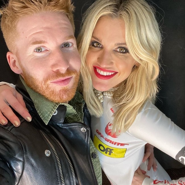 Neil Jones as seen in a selfie taken with presenter and host Ashley Roberts in London, United Kingdom in February 2020