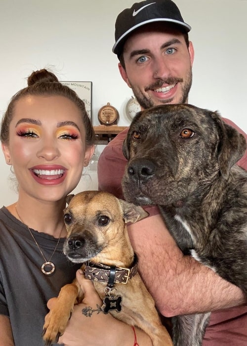 Nicol Concilio as seen in a picture taken with her boyfriend Riley Anderson and her dogs Moe Concilio and Juno in Sun Valley, Idaho in March 2020