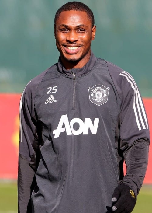 Odion Ighalo during a Manchester United training session in February 2020