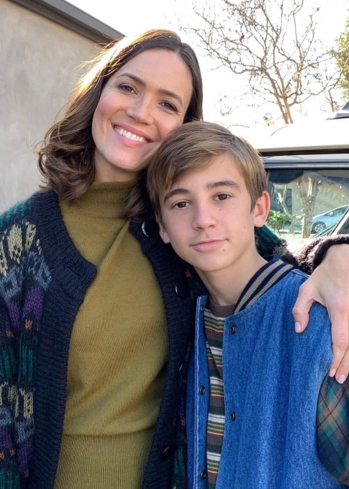 Parker Bates as seen in a picture taken with his This Is Us on-screen mother actress Mandy Moore at Paramount Studios in February 2020