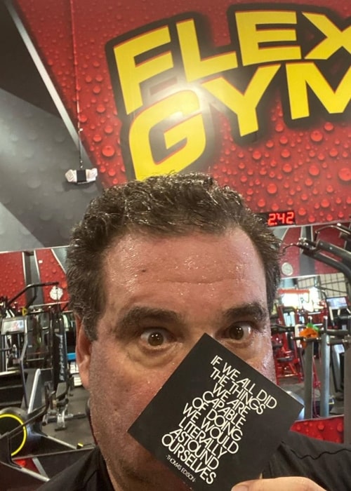 Phil Swift as seen in a selfie taken while he was working out at the Flex Gym in February 2020