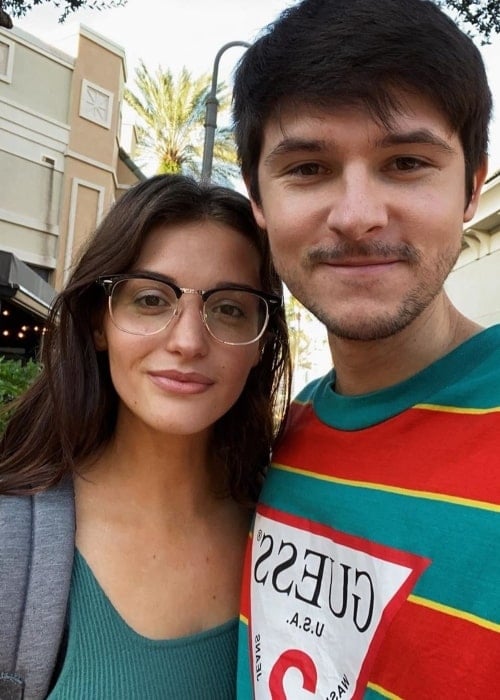 RussoPlays as seen in a selfie taken with his wife Meg Russo in November 2019