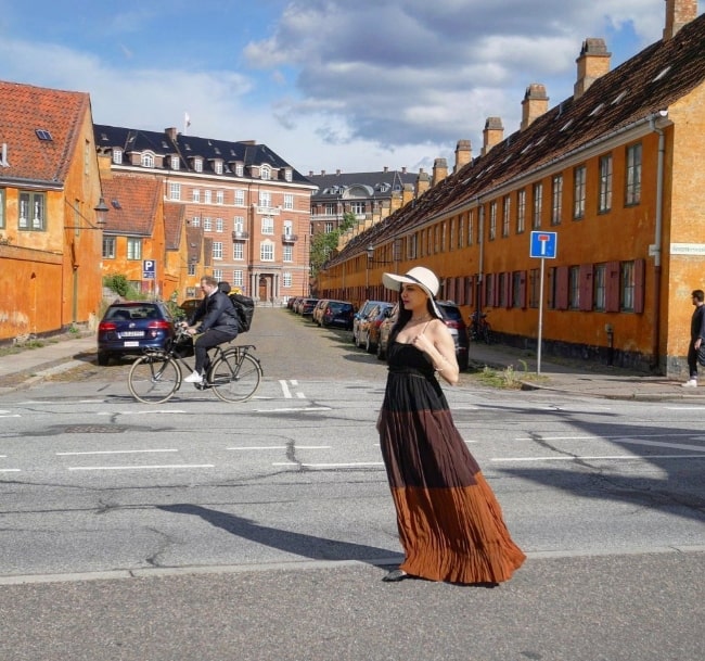 Sara Loren as seen while posing for a picture in Denmark in August 2019