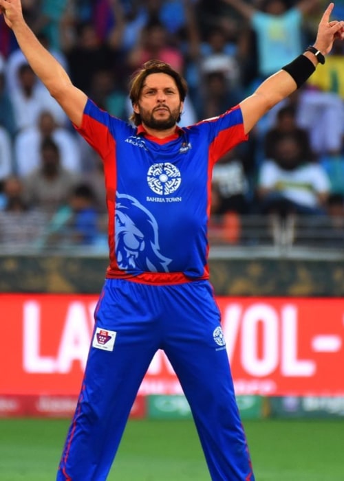 Shahid Afridi during a PSL match in March 2018