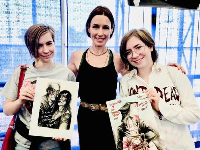 Shawnee Smith (Center) with her fans as seen in August 2019