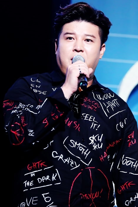 Shindong as seen at the 2017 Snowball concert