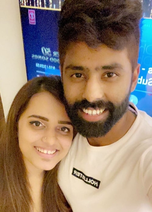 Suryakumar Yadav as seen in a picture taken with his wife Devisha Suryakumar Yadav November 2019