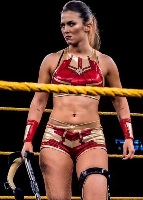Tegan Nox during a wrestling match in February 2020
