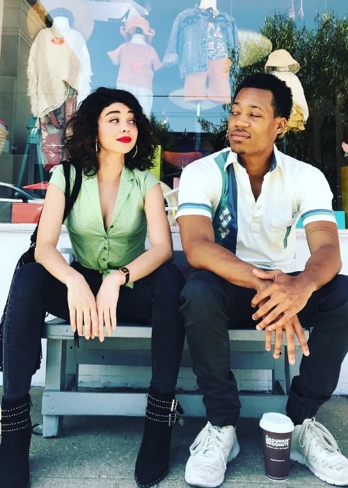 Tyler James Williams and Sarah Hyland as seen while posing for a picture in June 2018