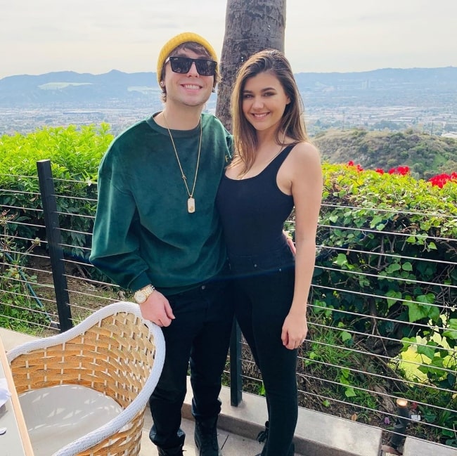 Wesley Stromberg as seen while posing for a picture alongside Amber Frank at Castaway Restaurant in December 2019