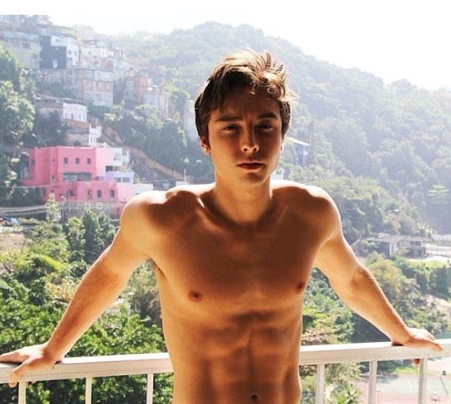 Wesley Stromberg as seen while posing shirtless for the camera