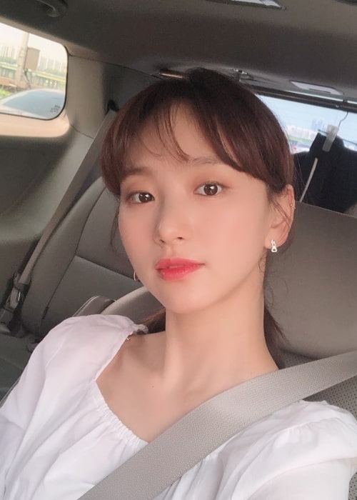 Won Jin-ah as seen while taking a car selfie in June 2019